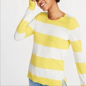 OLD NAVY•white and yellow stripe sweater